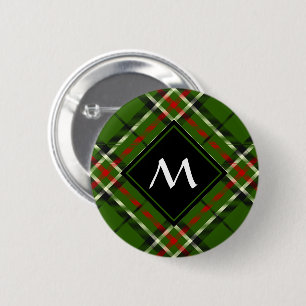 Bóton Redondo 5.08cm Tartan Verde, Preto, Vermelho e Branco