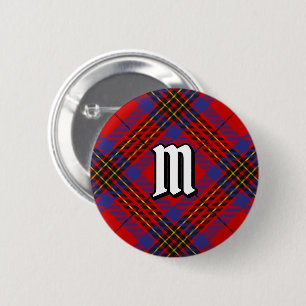 Bóton Redondo 5.08cm Tartan Vermelho Clan Leslie