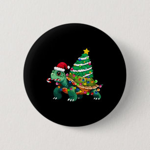 Bóton Redondo 5.08cm Tartaruga Árvore de Natal Luz Santa Hat Oceano