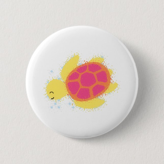 Bóton Redondo 5.08cm Tartaruga do Mar Cento (Frente)