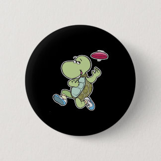 Bóton Redondo 5.08cm tartaruga tocando frisbee