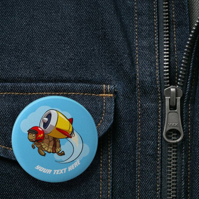 Bóton Redondo 5.08cm Tartaruga Voadora Audaciosa com Cartoon de Mochila (Criador carregado)