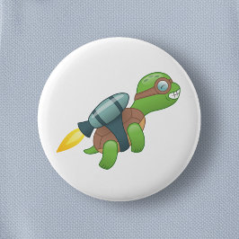 Bóton Redondo 5.08cm Tartaruga voadora com Jetpack