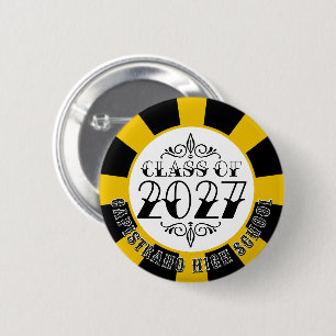 Bóton Redondo 5.08cm Tat-Style Gray Graduação da Turma de 2027