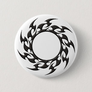 Bóton Redondo 5.08cm Tatuagem de Círculo Tribal