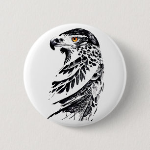Bóton Redondo 5.08cm Tatuagem de Ilustração da Natureza Animal Selvagem
