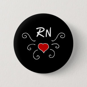 Bóton Redondo 5.08cm Tatuagem do amor da enfermeira do RN