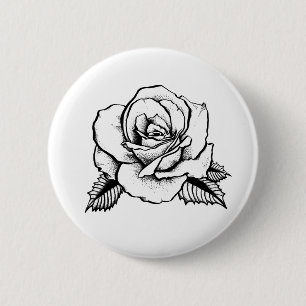 Bóton Redondo 5.08cm tatuagem rosa
