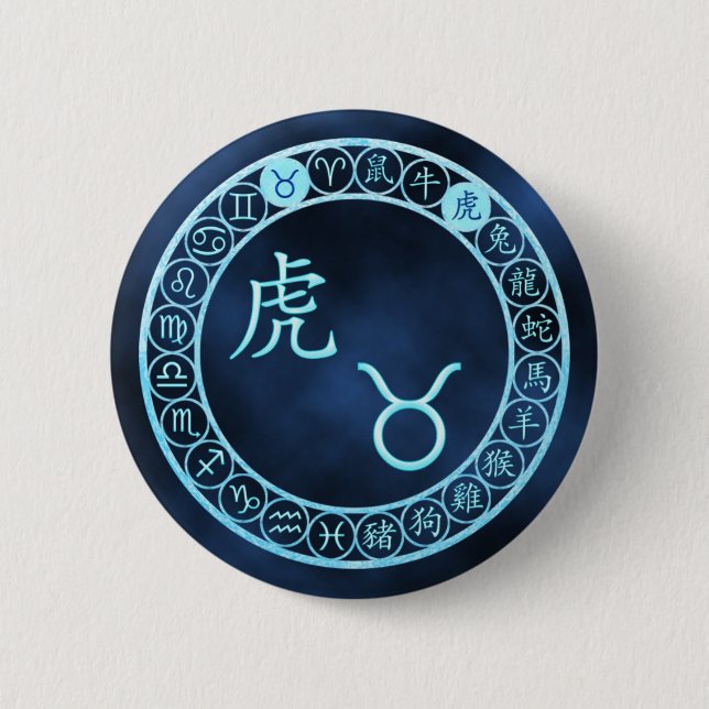 Bóton Redondo 5.08cm Taurus/Tiger (Frente)