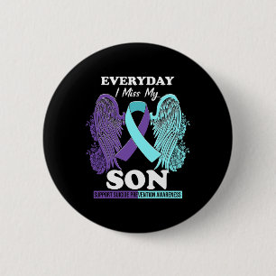 Bóton Redondo 5.08cm Teal Purple Wing Miss Amor Prevenção ao Suicídio