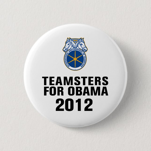Bóton Redondo 5.08cm Teamsters para Obama (Frente)