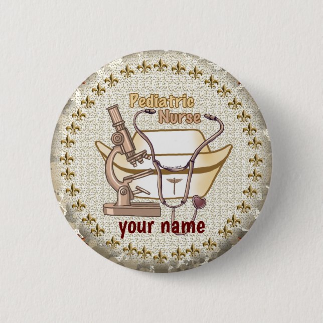 Bóton Redondo 5.08cm Tecla de pin para Enfermeiro Pediátrico (Frente)