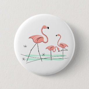 Bóton Redondo 5.08cm Tecla Flamingos Trio 2