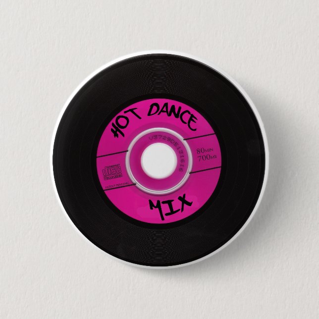 Bóton Redondo 5.08cm Tecla HOT DANCE MIX CD (Frente)