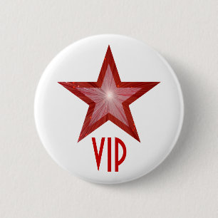 Bóton Redondo 5.08cm Tecla Red Star 'VIP' branca