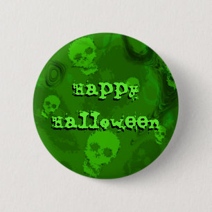 Bóton Redondo 5.08cm Tecla Skull Specters 'Happy Halloween'
