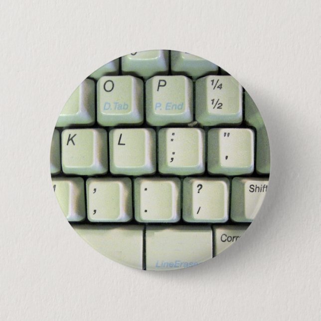 Bóton Redondo 5.08cm Teclado de Máquina (Frente)