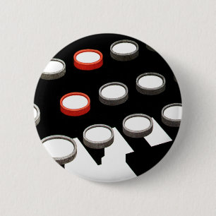 Bóton Redondo 5.08cm Teclado de Máquina de Digitalização Vintage Busine