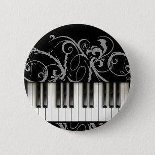 Bóton Redondo 5.08cm Teclado de piano