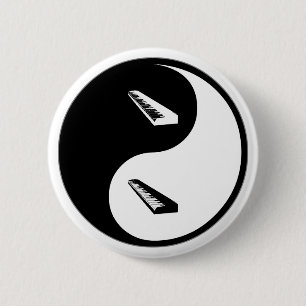 Bóton Redondo 5.08cm Teclado de Yin Yang