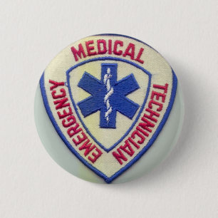 BÓTON REDONDO 5.08CM TÉCNICO MÉDICO EMT DA EMERGÊNCIA