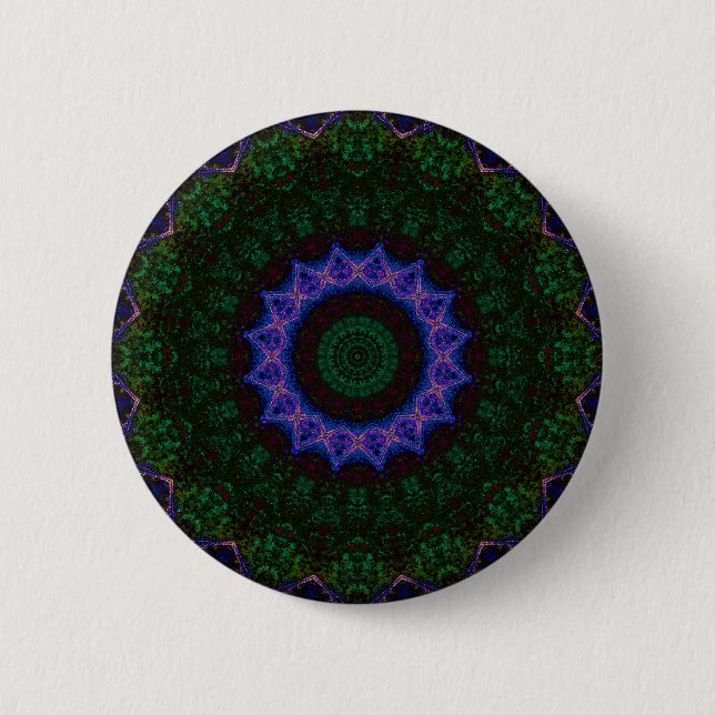 Bóton Redondo 5.08cm Tecnomancy Black Abstrato Mandala Botão (Frente)