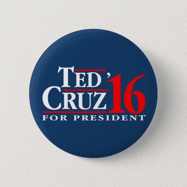 Bóton Redondo 5.08cm Ted Cruz para o presidente (Frente)
