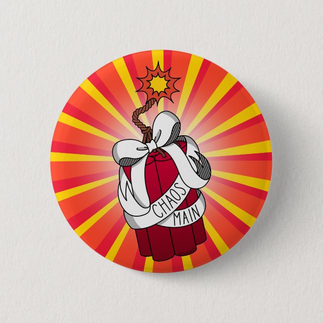 Bóton Redondo 5.08cm Teen Boy Chaos Main Gamer Red Cartoon Dynamite (Frente)