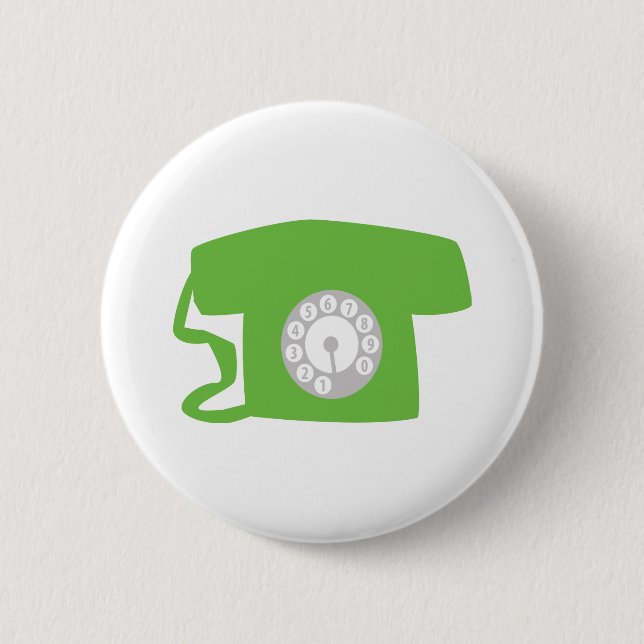 Bóton Redondo 5.08cm telefone do oldschool - telefone (Frente)