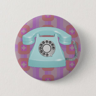 Bóton Redondo 5.08cm Telefone Rotativo Retroativo