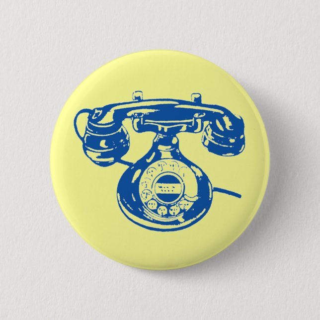 Bóton Redondo 5.08cm Telefone Vintage (Frente)