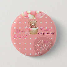 Tema Urso Balão de Ar Quente Rosa Bege Baby Shower