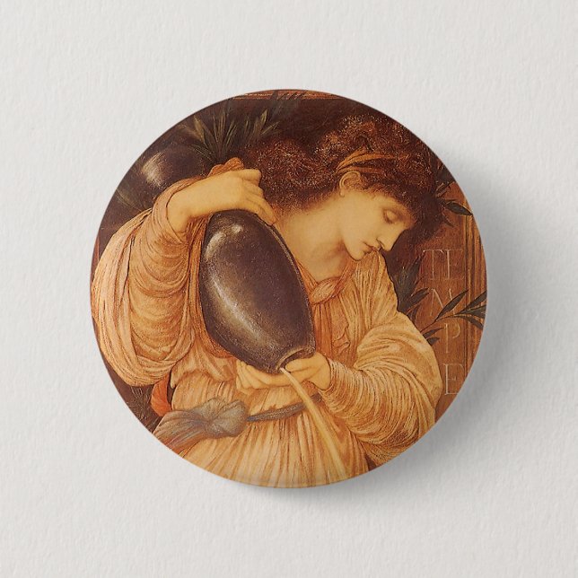 Bóton Redondo 5.08cm Temperantia por Sir Edward Coley Burne-Jones (Frente)