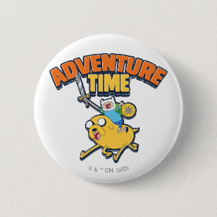 Bóton Redondo 5.08cm Tempo de Aventura Finn Riding Jake