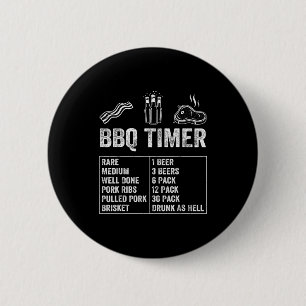 Bóton Redondo 5.08cm Temporizador de Churrasco com Dito Engraçado Cerve