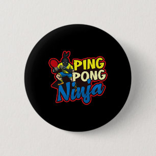 Bóton Redondo 5.08cm Tênis Design Ping Pong Ninja
