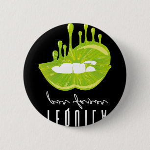Bóton Redondo 5.08cm Tequila Por Favor Lime Lips Adult Drinking Cinco D