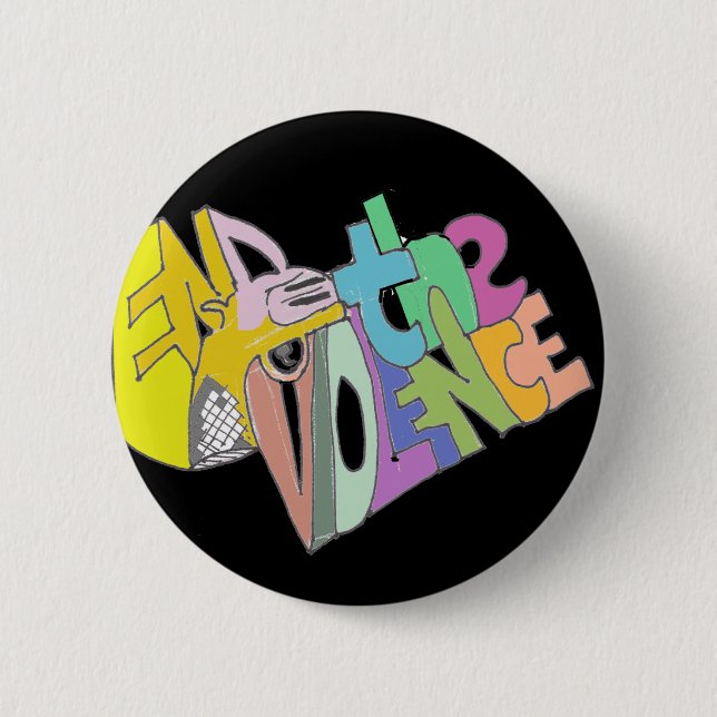 Bóton Redondo 5.08cm Termine a violência (Frente)