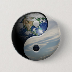 Bóton Redondo 5.08cm Terra e céu Yin Yang