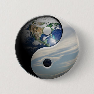 Bóton Redondo 5.08cm Terra e céu Yin Yang