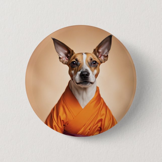 Bóton Redondo 5.08cm Terrier Budista Brasileiro (Frente)