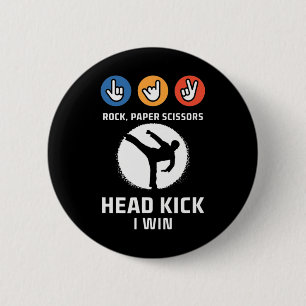 Bóton Redondo 5.08cm Tesoura de Papel Rock Ganhou Engraçado Taekwondo K