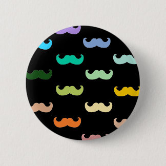 Bóton Redondo 5.08cm Teste padrão colorido do bigode do arco-íris no