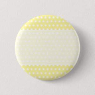 Bóton Redondo 5.08cm Teste padrão de bolinhas amarelo. Manchado