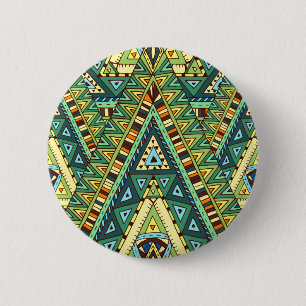 Bóton Redondo 5.08cm Teste padrão étnico do boho amarelo verde