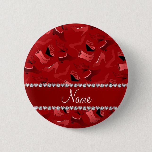Bóton Redondo 5.08cm Teste padrão vermelho conhecido personalizado dos (Frente)