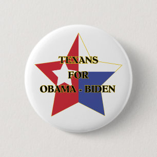 Bóton Redondo 5.08cm Texans para Obama-Biden
