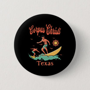 Bóton Redondo 5.08cm Texas Corpus Christi Tx Surfista Surfe Pesca Pier