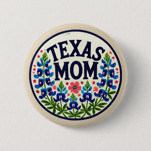Bóton Redondo 5.08cm Texas Mãe Dia de as mães texas Bluebonnets