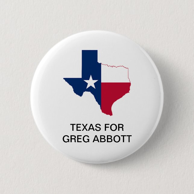 Bóton Redondo 5.08cm TEXAS para o botão de GOVERNADOR GREG ABBOTT (Frente)